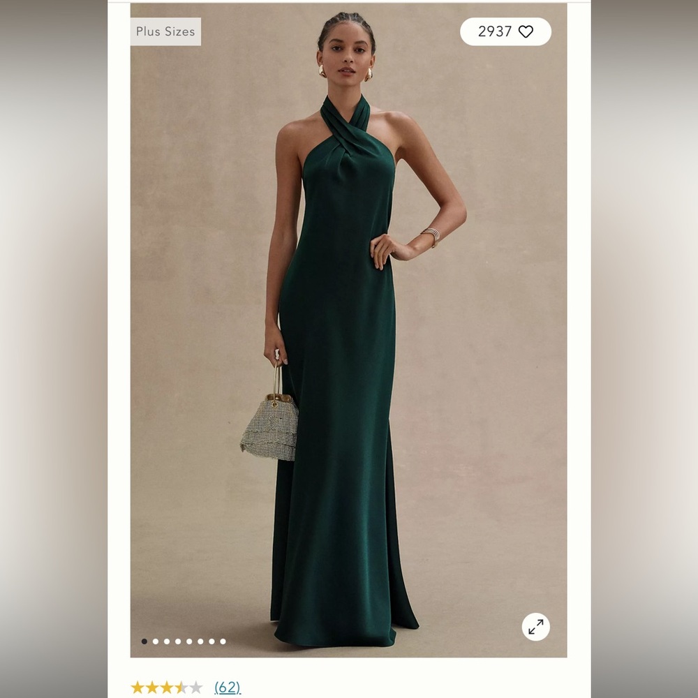 BHLDN dress in dark emerald!